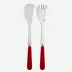 Duo Red Salad Plate Cutlery Set