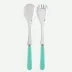 Duo Turquoise Salad Plate Cutlery Set