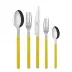 Bistrot Shiny Yellow 5-Pc Setting (Dinner Knife, Dinner Fork, Soup Spoon, Salad Fork, Teaspoon)