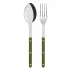 Bistrot Shiny Green Fern 2-Pc Serving Set 10.25" (Fork, Spoon)