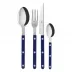 Bistrot Shiny Navy Blue 4-Pc Setting (Dinner Knife, Dinner Fork, Soup Spoon, Teaspoon)