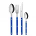 Bistrot Shiny Lapis Blue 4-Pc Setting (Dinner Knife, Dinner Fork, Soup Spoon, Teaspoon)