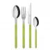 Bistrot Shiny Lime 4-Pc Setting (Dinner Knife, Dinner Fork, Soup Spoon, Teaspoon)