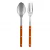 Bistrot Vintage Orange 2-Pc Serving Set 10.25" (Fork, Spoon)