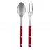 Bistrot Vintage Burgundy 2-Pc Serving Set 10.25" (Fork, Spoon) Burgundy