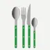 Bistrot Vintage Solid Garden Green 24 Pieces Cutlery Set 9"1/4