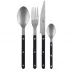 Bistrot Vintage Black 4-Pc Setting (Dinner Knife, Dinner Fork, Soup Spoon, Teaspoon)
