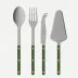 Bistrot Vintage Green Set Of 4 Serving Pieces (Serving Spoon, Serving Fork, Cheese Knife Large, Tart Slicer)