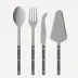 Bistrot Vintage Dark Grey Set Of 4 Serving Pieces (Serving Spoon, Serving Fork, Cheese Knife Large, Tart Slicer)