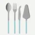 Bistrot Vintage Pastel Blue Set Of 4 Serving Pieces (Serving Spoon, Serving Fork, Cheese Knife Large, Tart Slicer)