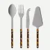 Bistrot Vintage Faux Tortoise Set Of 4 Serving Pieces (Serving Spoon, Serving Fork, Cheese Knife Large, Tart Slicer)