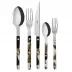 Bistrot Shiny Dune Black 5-Pc Setting (Dinner Knife, Dinner Fork, Soup Spoon, Salad Fork, Teaspoon)
