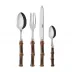 Panda Dark Bamboo 4-Pc Setting (Dinner Knife, Dinner Fork, Soup Spoon, Teaspoon)