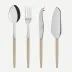 Jonc Light Wood Set Of 4 Serving Pieces (Serving Spoon, Serving Fork, Cheese Knife Large, Tart Slicer)