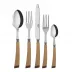 Numéro 1 Light Wood 5-Pc Setting (Dinner Knife, Dinner Fork, Soup Spoon, Salad Fork, Teaspoon)