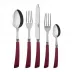 Numero 1 Burgundy 5-Pc Setting (Dinner Knife, Dinner Fork, Soup Spoon, Salad Fork, Teaspoon)