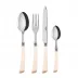 Numero 1 Ivory 4-Pc Setting (Dinner Knife, Dinner Fork, Soup Spoon, Teaspoon)