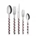 Bistrot Tartan White 5-Pc Setting (Dinner Knife, Dinner Fork, Soup Spoon, Salad Fork, Teaspoon)