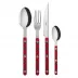 Bistrot Tartan Red 4-Pc Setting (Dinner Knife, Dinner Fork, Soup Spoon, Teaspoon)