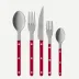 Bistrot Vintage Pearly Red 5-Pc Setting (Dinner Knife, Dinner Fork, Soup Spoon, Salad Fork, Teaspoon)