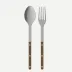Bistrot Vintage Pearly Brown 2-Pc Serving Set 10.25" (Fork, Spoon)