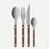 Bistrot Vintage Pearly Brown 24-Pc Flatware Set (6x dinner knives, dinner forks, soup spoons, teaspoons)