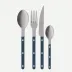 Bistrot Vintage Pearly Steel Blue 24-Pc Flatware Set (6x dinner knives, dinner forks, soup spoons, teaspoons)