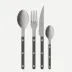 Bistrot Vintage Pearly Dark Grey 24-Pc Flatware Set (6x dinner knives, dinner forks, soup spoons, teaspoons)