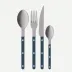 Bistrot Vintage Pearly Steel Blue 4-Pc Setting (Dinner Knife, Dinner Fork, Soup Spoon, Teaspoon)