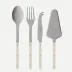 Bistrot Vintage Pearly Pearl Set Of 4 Serving Pieces (Serving Spoon, Serving Fork, Cheese Knife Large, Pie/Tart Server)
