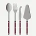 Bistrot Vintage Pearly Aubergine Set Of 4 Serving Pieces (Serving Spoon, Serving Fork, Cheese Knife Large, Tart Slicer)
