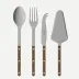 Bistrot Vintage Pearly Brown Set Of 4 Serving Pieces (Serving Spoon, Serving Fork, Cheese Knife Large, Pie/Tart Server)