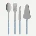 Bistrot Vintage Pearly Light Blue Set Of 4 Serving Pieces (Serving Spoon, Serving Fork, Cheese Knife Large, Tart Slicer)