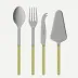 Bistrot Vintage Pearly Moss Set Of 4 Serving Pieces (Serving Spoon, Serving Fork, Cheese Knife Large, Tart Slicer)