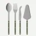 Bistrot Vintage Pearly Dark Green Set Of 4 Serving Pieces (Serving Spoon, Serving Fork, Cheese Knife Large, Tart Slicer)