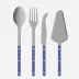 Bistrot Vintage Pearly Lapis Blue Set Of 4 Serving Pieces (Serving Spoon, Serving Fork, Cheese Knife Large, Pie/Tart Server)