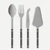 Bistrot Vintage Pearly Dark Grey Set Of 4 Serving Pieces (Serving Spoon, Serving Fork, Cheese Knife Large, Pie/Tart Server)