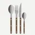 Bistrot Vintage Pearly Brown 48-Pc Flatware Set (12x dinner knives, dinner forks, soup spoons, teaspoons)