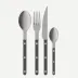 Bistrot Vintage Pearly Dark Grey 48-Pc Flatware Set (12x dinner knives, dinner forks, soup spoons, teaspoons)