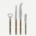 Bistrot Vintage Pearly Brown Bistrot Aperitif Set (Bottle Opener, Tomato Knife, Cheese Knife Large, Butter Spreader)