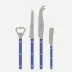 Bistrot Vintage Pearly Lapis Blue Bistrot Aperitif Set (Bottle Opener, Tomato Knife, Cheese Knife Large, Butter Spreader)