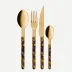 Bistrot Gold Tortoise Faux Tortoise 48 Pieces Cutlery Set 9"1/4