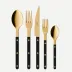 Bistrot Gold Solid Black 5 Pieces Cutlery Set