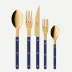 Bistrot Gold Solid Navy Blue 5 Pieces Cutlery Set