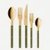 Bistrot Gold Solid Green Fern 5 Pieces Cutlery Set