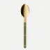 Bistrot Gold Solid Green Fern Dessert Spoon 7"1/2