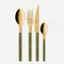 Bistrot Gold Solid Green Fern 48 Pieces Cutlery Set 9"1/4