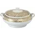 Salamanque Gold White Soup Tureen Round 9.8 in.