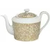 Salamanque Gold White Tea Pot Round 3.8 in.