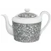 Salamanque Platinum White Tea Pot Round 3.8 in.